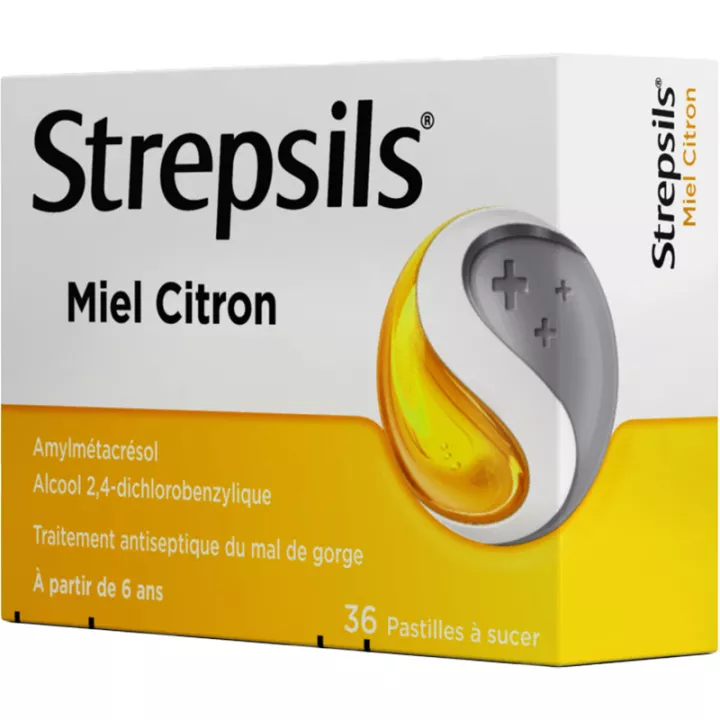 Strepsils Maux de Gorge Miel Citron 36 pastilles