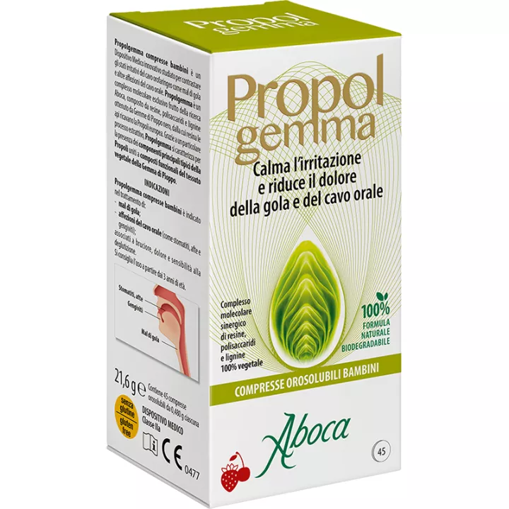 Aboca Propolgemma Spray para a garganta sem álcool para crianças 30 ml