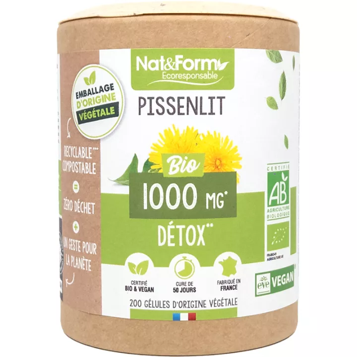 Nat & Form Pissenlit Bio 200 Gélules Végétales Eco 