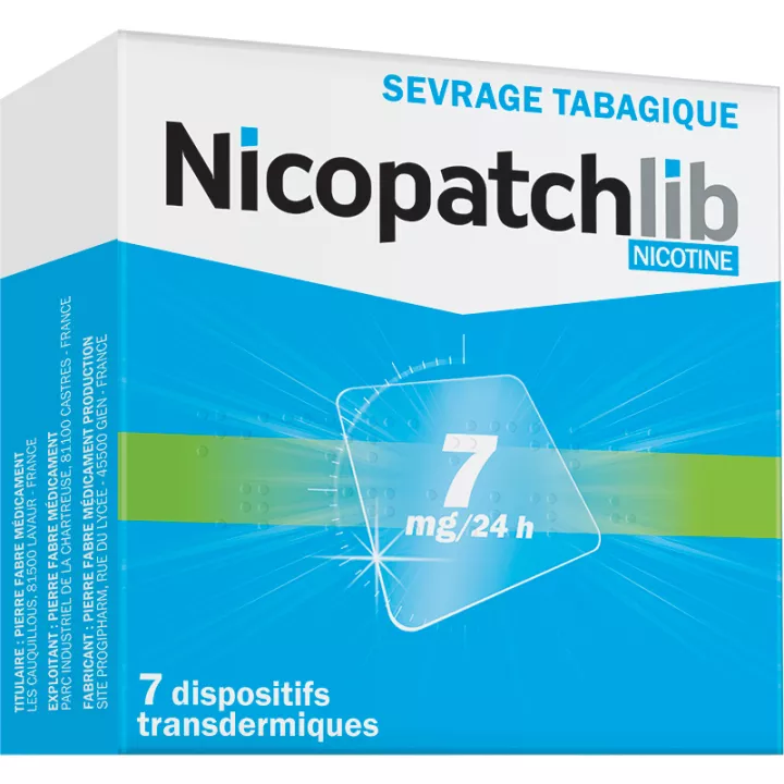 NicopatchLib Nicotine Sevrage Tabagique 7mg / 24h Patchs