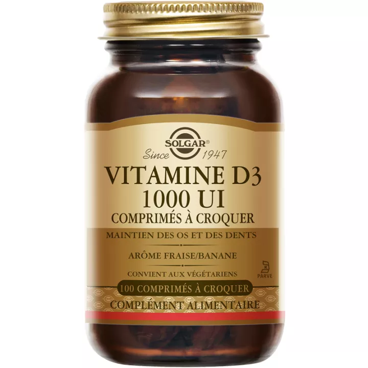 Solgar Vitamina D3 1000 UI 100 comprimidos masticables