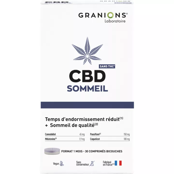 Granions CBD Reposant Sommeil 30 Comprimés