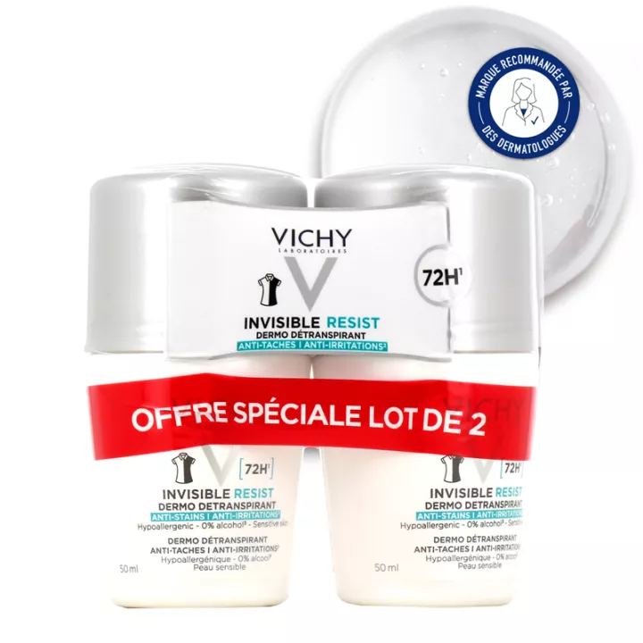 Vichy Déodorant Invisible Resist Dermo Détranspirant 72h Roll-On 50 ml