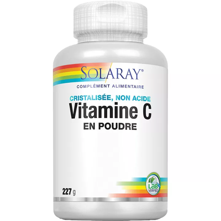 Solaray Vitamina C cristallizzata - Polvere non acida 227 g