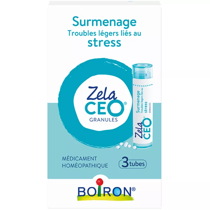 ZelaCEO Boiron Surmenage Stress 3 Tubes de granules homéopathiques