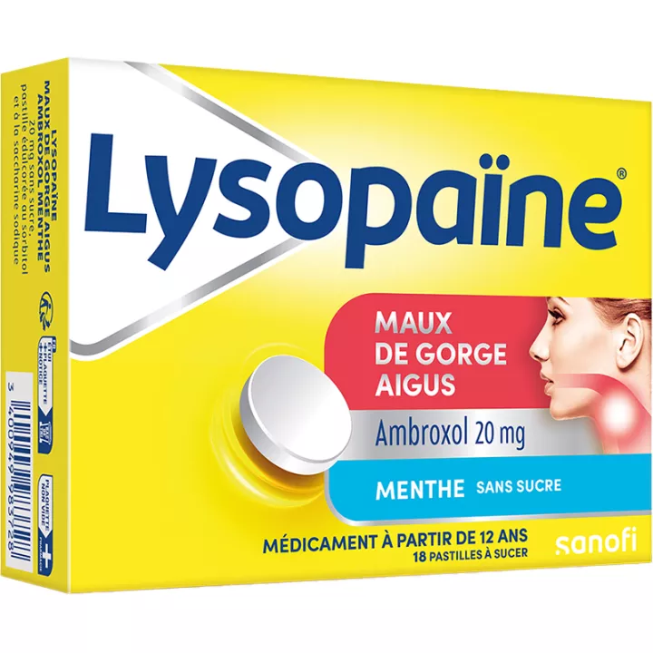 LYSOPAINE Limón Garganta Adolorida pastillas para chupar anestésicas sin azúcar