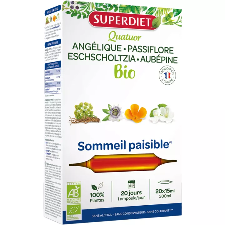 Superdiet Quatuor Sommeil Paisible Organic 20 fiale