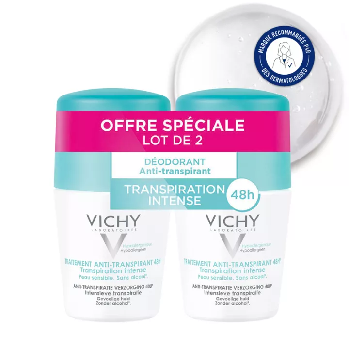 Vichy Desodorizante Antitranspirante 48h Transpiração Intensa Roll-On 50 ml