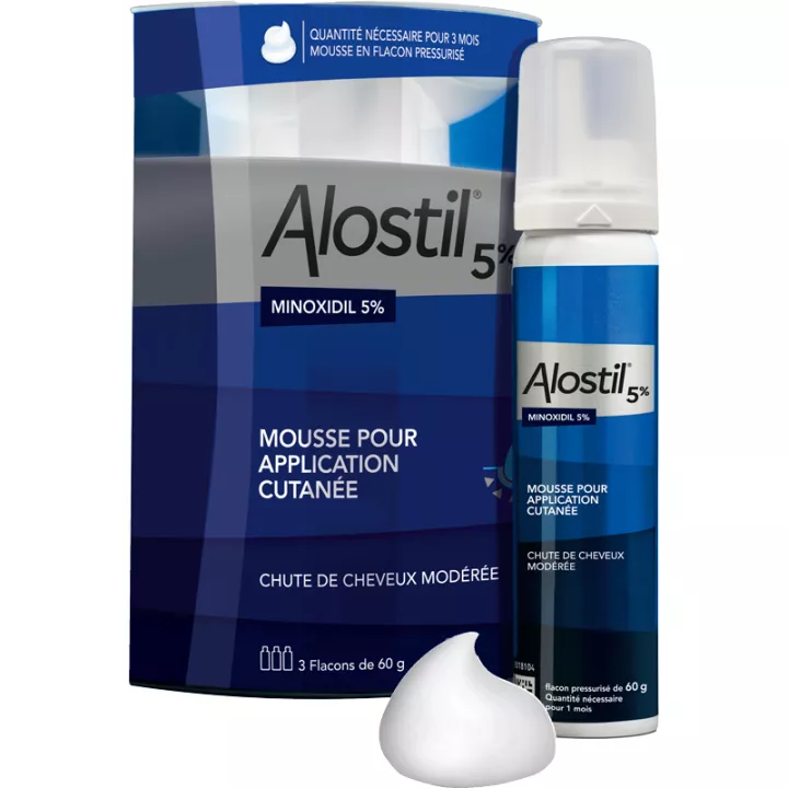 ALOSTIL Minoxidil 5% Mousse cutanée 3 flacons