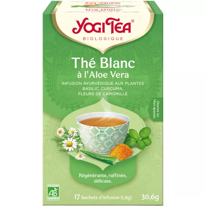 Yogi Tea Té blanco con aloe vera Infusión ayurvédica 17 bolsitas de té