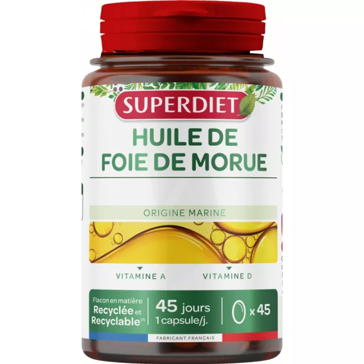 Olio di fegato di merluzzo biologico Superdiet 45 capsule