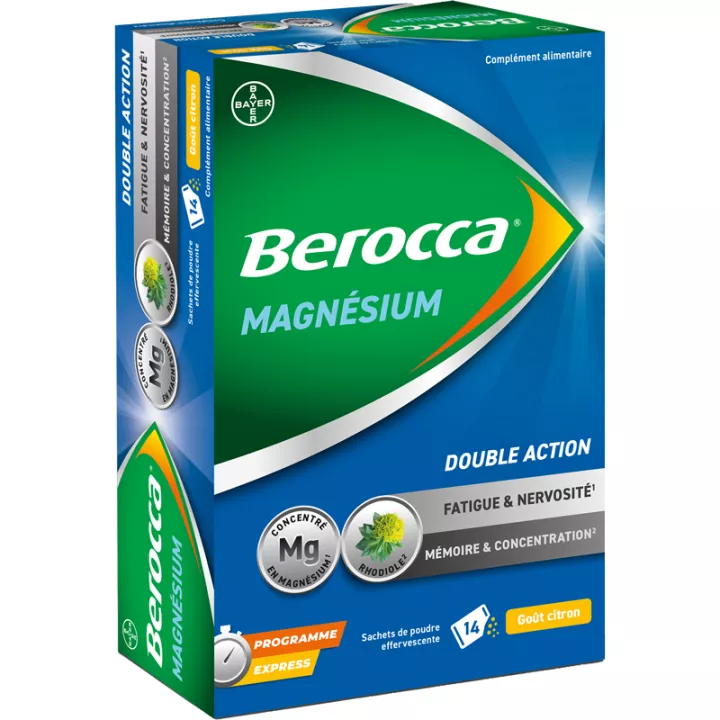 Berocca Magnesium Vermoeidheid Nervositeit Geheugen Concentratie 14 theezakjes