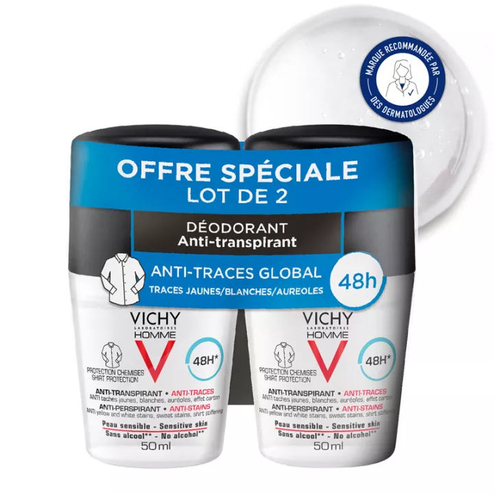 Vichy Homme Deodorant Anti-Traces 48h Roll-On 50 ml