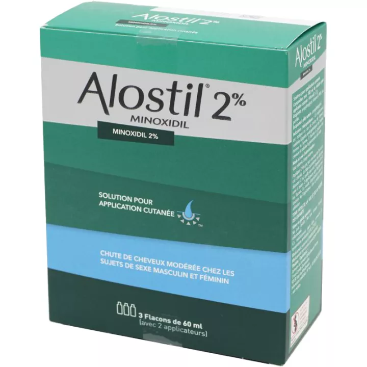 ALOSTIL 2% Solution pour cuir chevelu 3 flacons