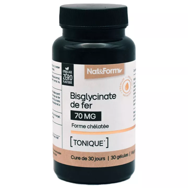 Nat &amp; Form Nutraceutique Bisglicinato de Hierro 30 Cápsulas