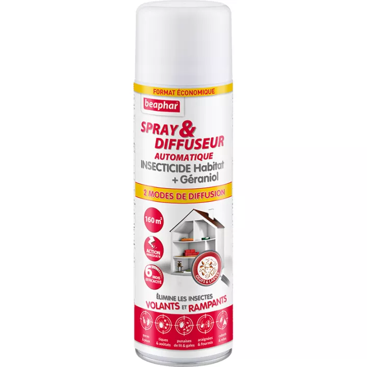 Beaphar Spray et Diffuseur Automatique Insecticide Habitat