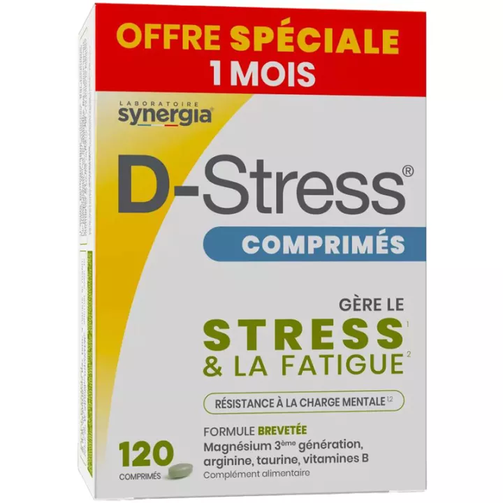 D-Stress Synergia comprimidos de magnésio para reduzir a fadiga