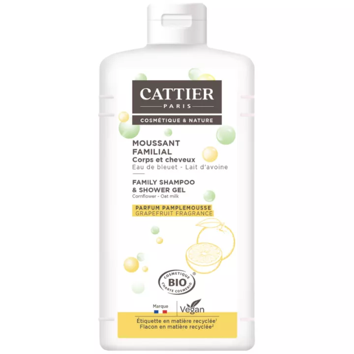 Espuma para o corpo e o cabelo da família Cattier