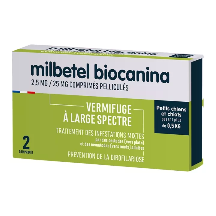 Biocanina Milbetel Vermifuge Chien 2 comprimés