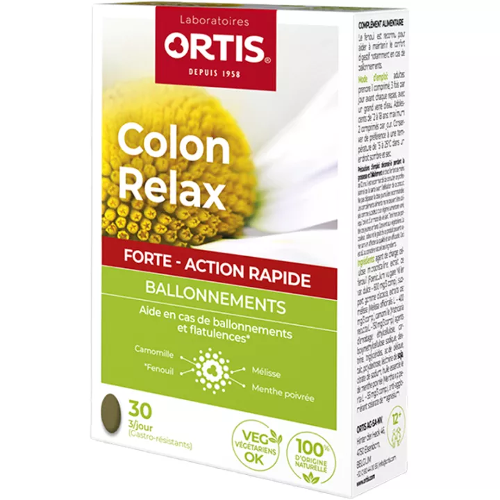 ORTIS Colon Relax Forte inchaço 30 comprimidos