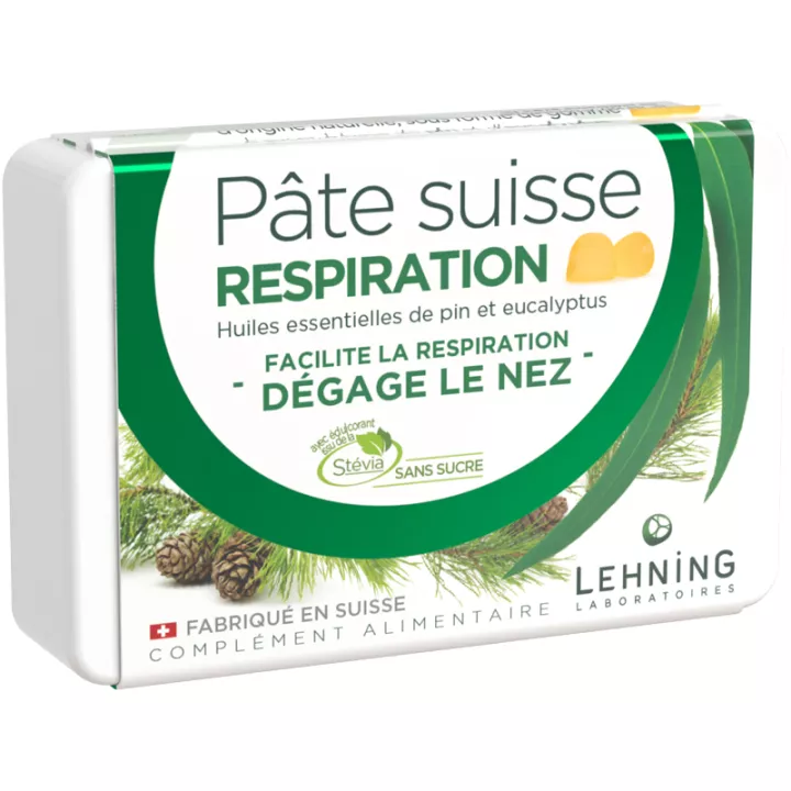 Lehning Pâte Suisse Respiration Pin-Eucalyptus 40 gommes