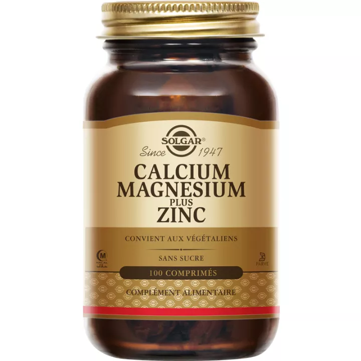 Solgar Calcium Magnésium Plus Zinc 100 comprimés