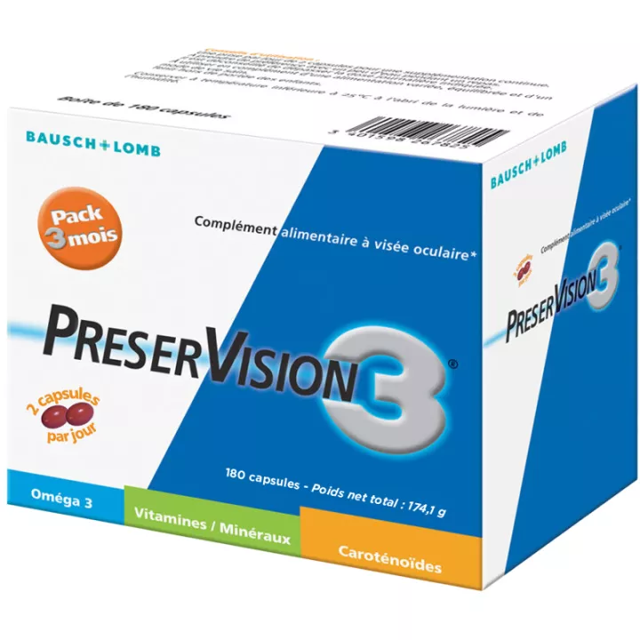 Bausch+Lomb PreserVision 3 Pack 3 Months 180 capsules