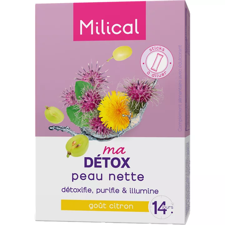 Milical Detox Clean Skin Desintoxica Purifica e Elimina 14 sticks