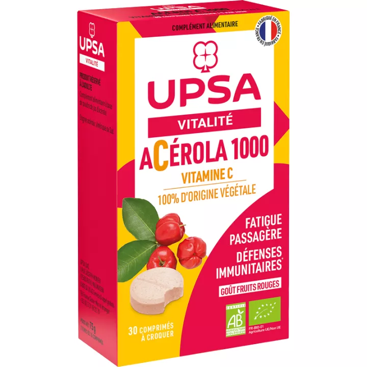 UPSA Acérola 1000 Bio 30 comprimés à croquer