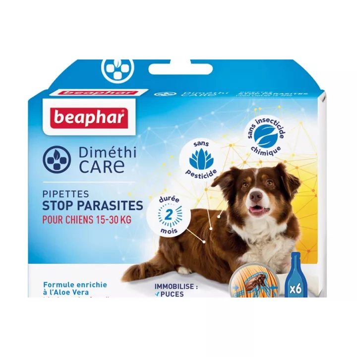 Beaphar Dimethicare 6 Pipettes Stop Parasites For Dogs