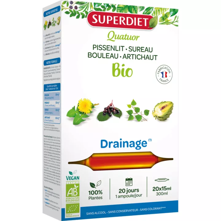 Superdiet Quatuor Drainage Bio 20 ampoules