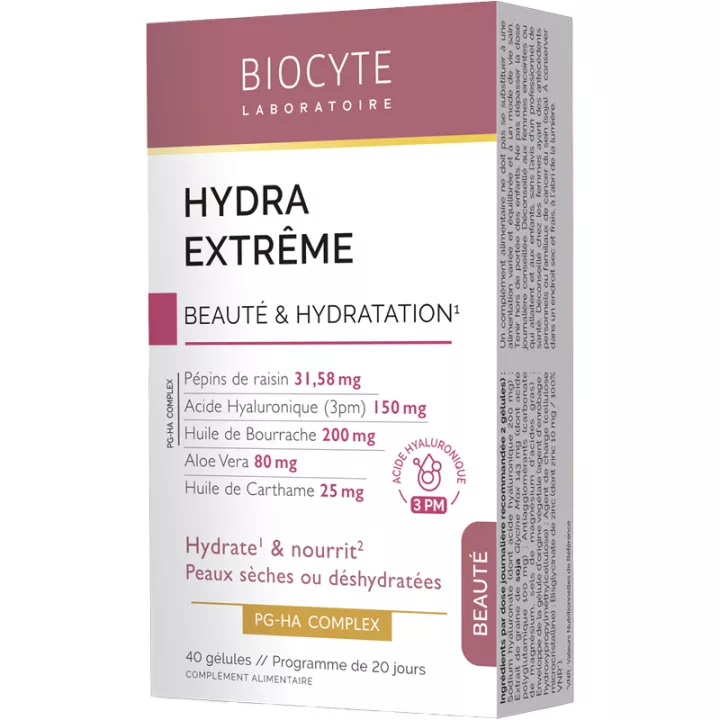 Biocyte Hydra Extrême Peaux Sèches et Déshydratées 40 gélules