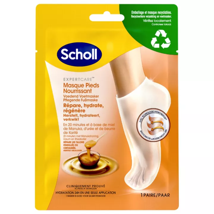 Scholl Expert Care Máscara nutritiva para os pés 1 par