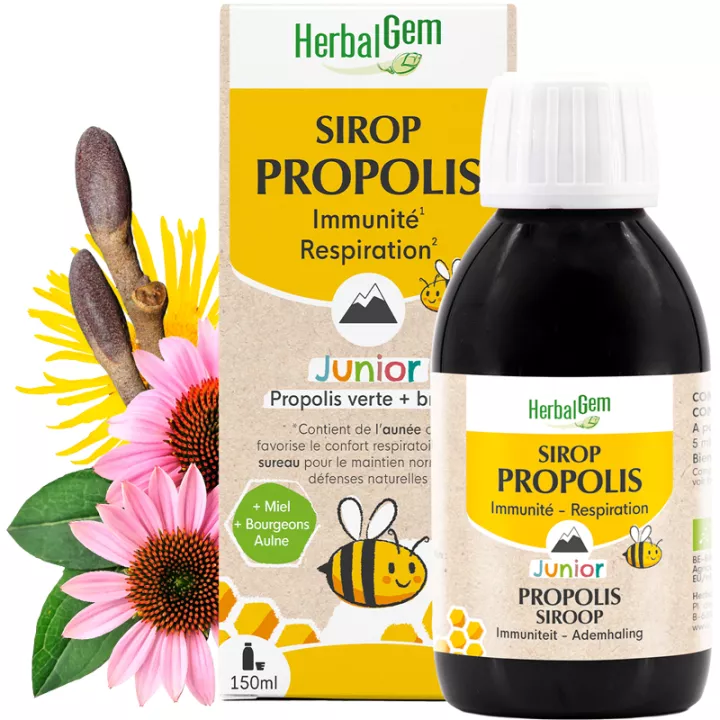 Herbalgem Propolis Junior Biologische Keelstroop 150 ml