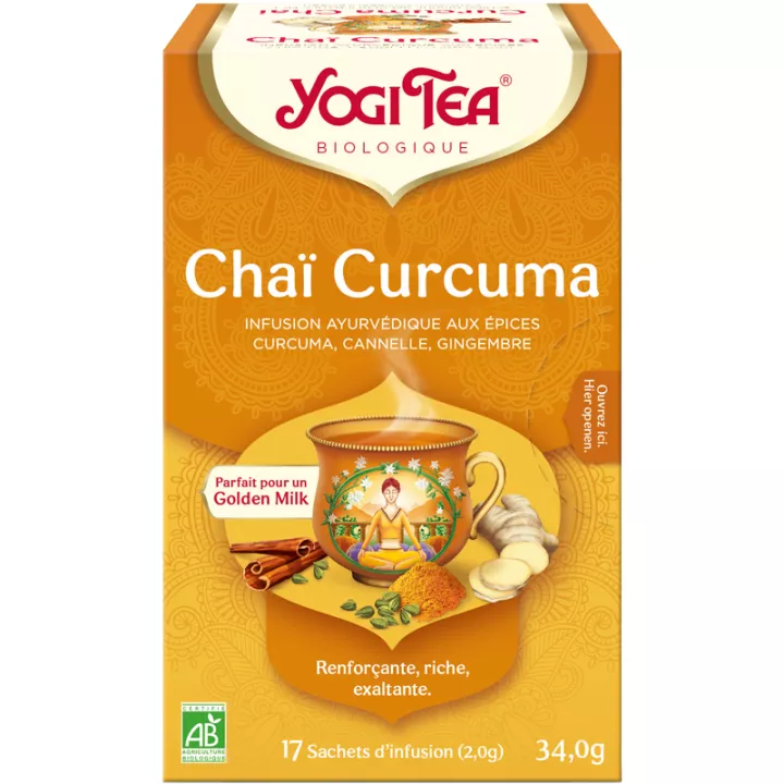 Yogi Tea cúrcuma chai infusión ayurvédica 17 bolsitas de té