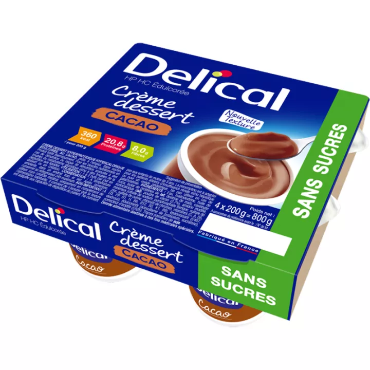 Delical Crème Dessert HP HC Suikervrij 4x200g