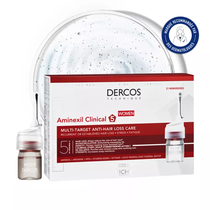 Dercos Aminexil Clinical 5 Femme Traitement Anti-Chute 21 x 6 ml