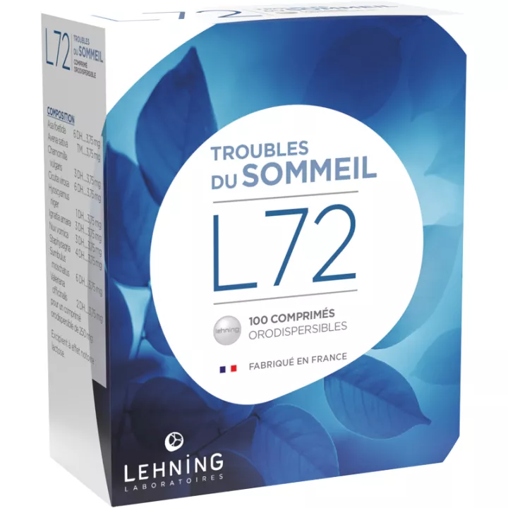 Lehning L72 100 comprimés orodispersible homéopathique Sommeil