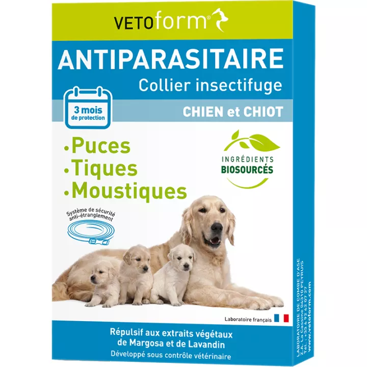 Coleira repelente de insectos Vetoform para cães e cachorros 60 cm