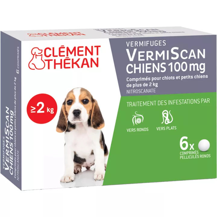 Vermifuge Chiots Vermiscan Clément Thékan Petits Chiens 6 Comprimés