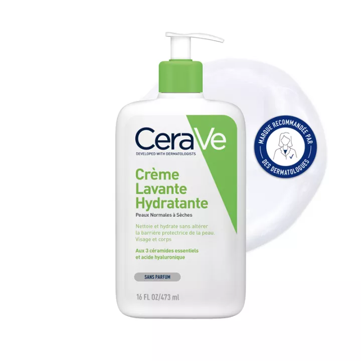 CeraVe Crème Lavante Hydratante visage & corps peau normale à sèche