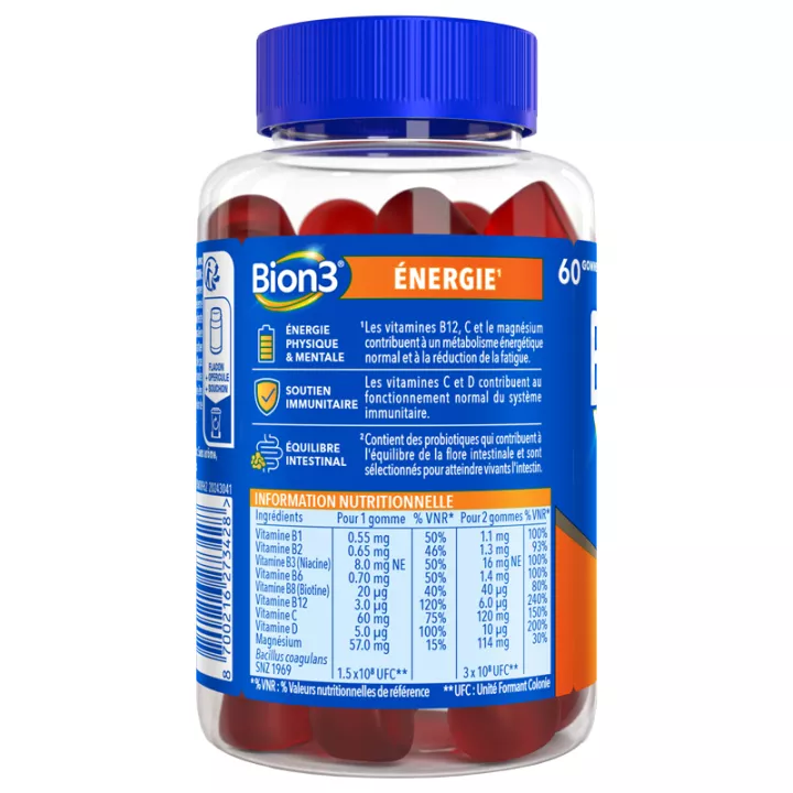 BION 3 Энергетические жевательные конфеты со вкусом апельсина x60