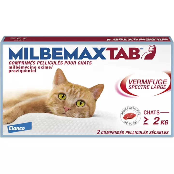 MilbemaxTab Vermífugo Gatos +2 kg 2 comprimidos Elanco