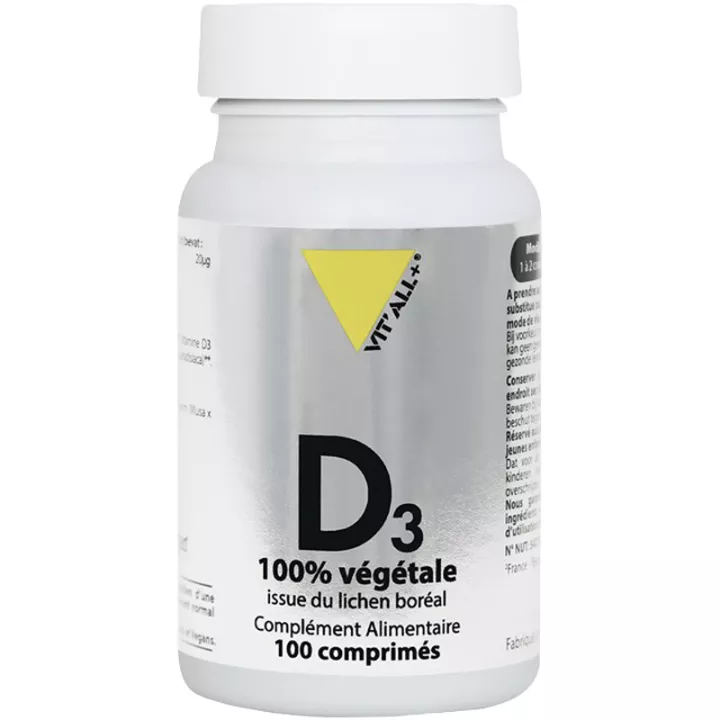 Vitall+ D3 vitamina vegetal 20μG 100 Comprimidos