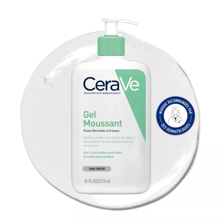 CeraVe Gel Moussant Visage peau normale à grasse / à tendance acnéique