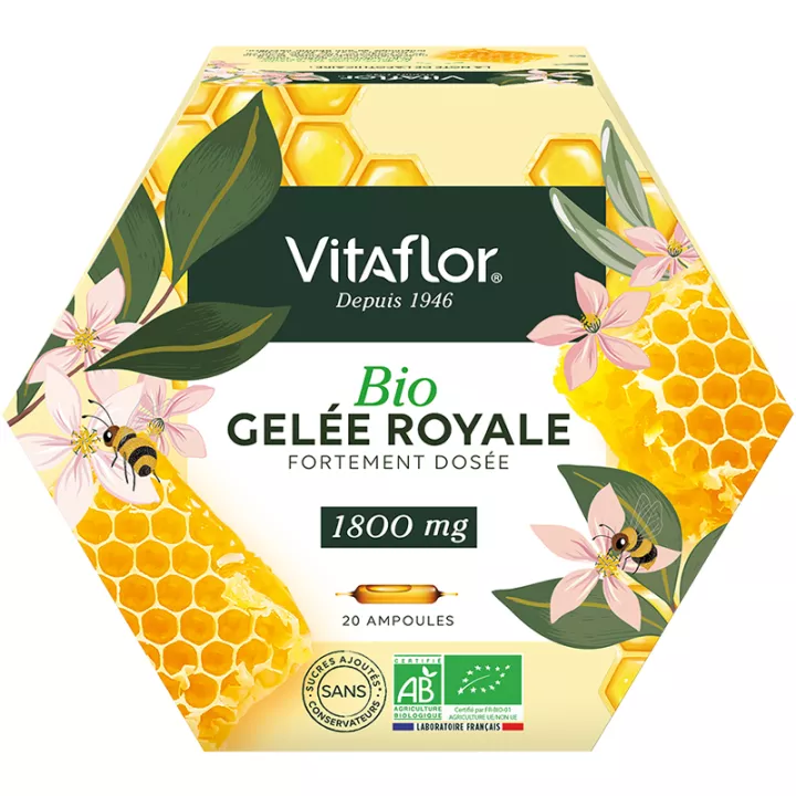 Vitaflor Organic Royal Jelly 1800mg 20 Vials