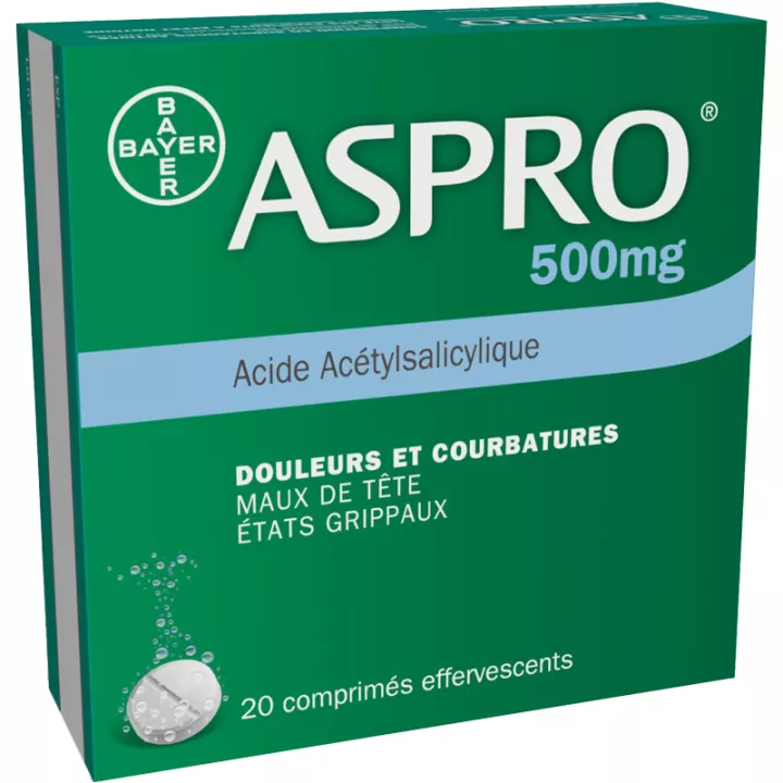 ASPRO 500MG aspirina analgésica