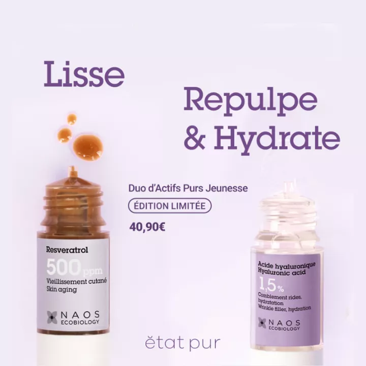 Etat Pur Actif Pur Coffret Duo Resvératrol et Acide Hyaluronique 30ml
