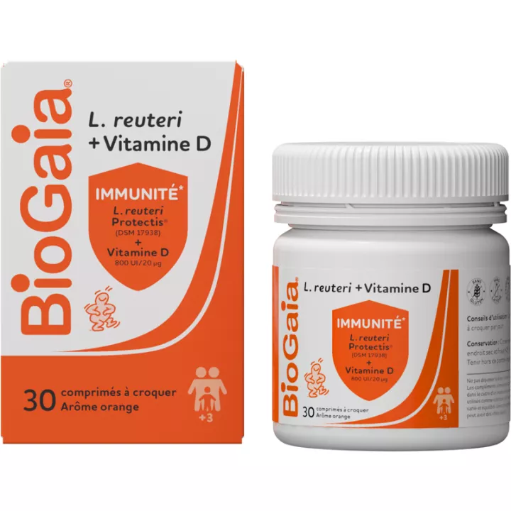 Biogaia Vitamine D Probiotique 30 Comprimés à croquer