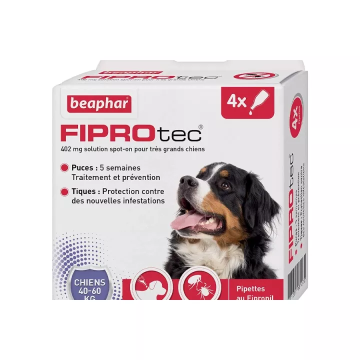 Beaphar Fiprotec 4 pipettes Spot-on pour chiens